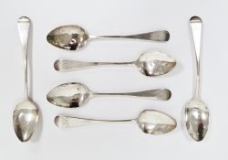 Set of six George IV silver teaspoons, London 1826, Phillip Phillips, the handles being old