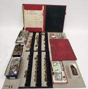 Collection of coins and notes including a few silver coins together with British pre-decimal and