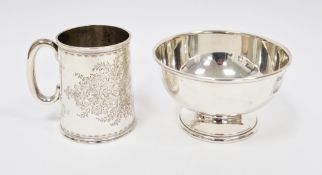 Edwardian silver christening mug, of small tapering cylindrical form, engraved Joan Mary January