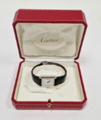 Must De Cartier silver cased tank wristwatch, ref 2416, the rectangular dial with arabic numeral