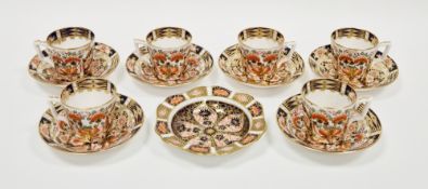 19th century Crown Derby (Stevenson & Hancock) Imari pattern six-piece coffee set comprising six