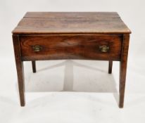 18th century elm side table converted to a dough bin, the hinged lid opening to the dough bin,