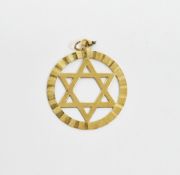 9ct yellow gold ' Star of David ' pendant, 3cm high, approximate weight 1.3 grams