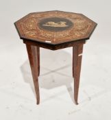 20th century French musical occasional table of octagonal form, with inlaid marquetry decoration