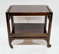 Mid-century Besway metamorphic tea trolley/table on castors, 69cm high x 69.5cm wide x 38cm deep