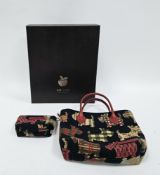Liz Cox of Bath designer handbag and matching purse, the handbag having a tapestry Scottie dog