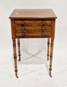 19th century mahogany side table, the rectangular top over one shallow drawer and one deep drawer,