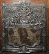 19th century silver plate plaque with relief decoration relating to the siege of Paris during the