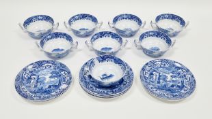Copeland Spode Italian pattern blue and white transfer-printed pottery part dinner service, circa