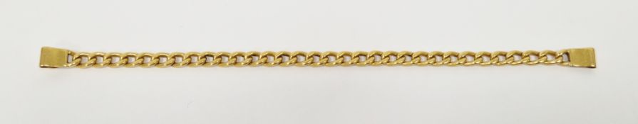 Gold-coloured metal curb link chain length with clip to each end (possibly a watch bracelet),
