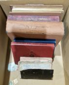 Five stamp albums and a notebook containing British, Empire and world stamps from the 19th and early