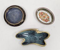 Israeli Pal-Bell Co brass and enamel dish of shaped abstract form, 15cm long, a Steinbock of Austria