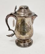 Georgian Sheffield plated baluster tankard, inset with George II coin to top dated 1741, 23cm high