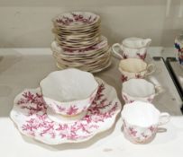 Coalport bone china part tea service, late 19th century, printed green factory marks and