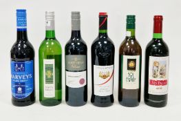 Harvey's Solera sherry, the Bristol Cream, 17.5% vol, 55cl, various wines including Santa Lucia