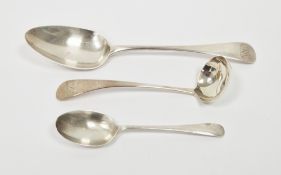 George III silver table spoon, London 1813, Samuel Godbehere and Edward Wigan, old English pattern