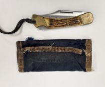 German handmade 905 Puma Duke folding knife, serial number 65773, with stainless steel blade plus