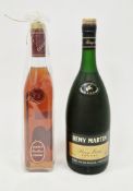 Remy Martin fine champagne cognac, 1l, 40% vol and a bottle of Godet Excellence cognac, 50cl, 40%