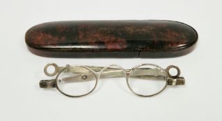 Set of Georgian silver wig spectacles, hallmarked with the lion passant and the maker WP, with