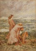 LOT WITHDRAWN Attributed to William Rutledge (Australian, 1924-1993) Watercolour Two young girls