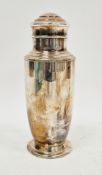 Art Deco silver plated cocktail shaker, by Charles S Green of plain baluster form with stepped