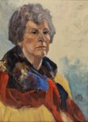 Ann Heath (21st Century) Oil on canvas Portrait of a lady, signed and dated 1997 lower right, 42cm x