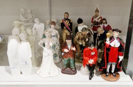 Group of Coalport bone china figure groups in white including Daddy's Girl, Sisters, Perfect Day (