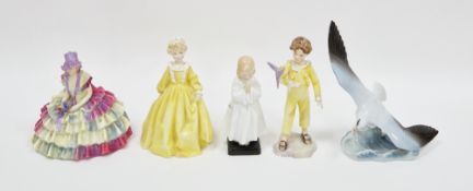 Collection of English and continental porcelain figures and models, comprising a Royal Doulton