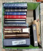 Mixed lot of ephemera including nine albums and a loose folder of stamps, British, Commonwealth