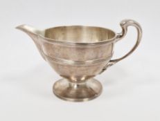 George V Scottish silver cream jug, Glasgow 1913, Robert Scott, of baluster form with ribbed rim
