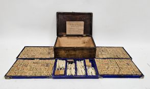 Early 20th century mahjong set comprising 144 bamboo playing pieces with four blank bamboo pieces