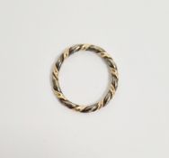 9ct yellow and white gold ring of intertwined twisted band form, size N 1/2, approx weight 2.6g