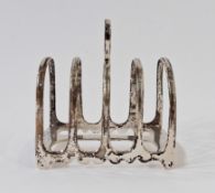 Silver four-division toast rack with arched design, Sheffield 1912