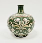 Royal Bonn 'Old Dutch' pottery globular vase, late 19th century, painted green marks D14./XI/337,
