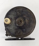 Early 20th century Hardy brass-faced fishing reel, 2 1/2
