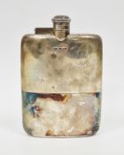 Early 20th century silver hip flask, Sheffield 1916 by James Dixon & Sons, signature to front H T
