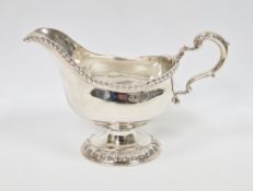 George III silver sauceboat, hallmark's rubbed but probably London 1765, John Lawford & William