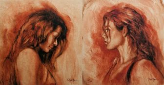 Mark Spain (British, b.1962) Giclee on paper Pair of limited edition portrait prints of young