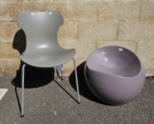 B&B Italia Papilio shell chair designed by Naoto Fukasawa, with moulded marks and original paper