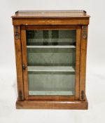 Victorian walnut and satinwood inlaid pier cabinet, the rectangular top with thumbmoulded edge and
