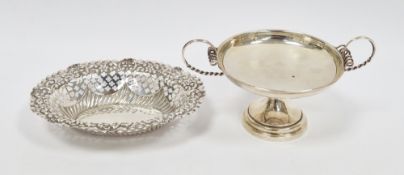 Victorian silver bonbon dish, Birmingham 1897, A & J Zimmerman Limited, of oval form with crimped