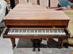 Late Victorian rosewood baby grand piano by John Broadwood & Sons of London, serial number 43079 (