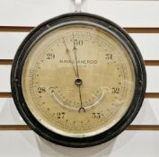 Early 20th century metal cased mining aneroid barometer by John Davis & Son (Derby) Ltd, of circular