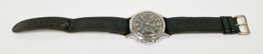 Olma chronograph wristwatch, 17-Rubis, Incabloc antimagnetic, the black dial with arabic luminous