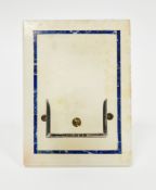 Art Deco silver, onyx and lapis lazuli matchbox stand, London 1922, Henry Griffiths & Sons