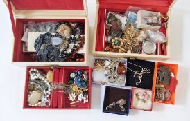 Quantity silver and costume jewellery including silver charm bracelet