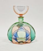 Italian 20th century studio glass perfume bottle by Duccio di Segna, in the Art Deco-style, tinted