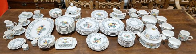 Villeroy & Boch basket-pattern porcelain part dinner service, comprising two cylindrical two-handled