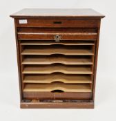 Early 20th century mahogany table top stationery cabinet by Stolzenberg of London, having a