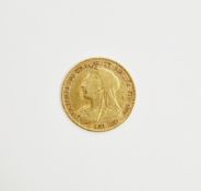 1899 Queen Victoria gold half-sovereign